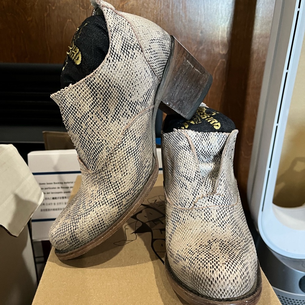 Freebird by Steven Snake Print Ankle Booties
